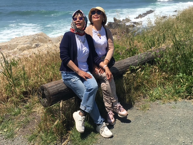Gina Lin and Shue Snyder together by the coast